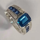 Sterling Silver Semi Mount Ring Setting Emerald OCT 8X6mm - Syzjewelry